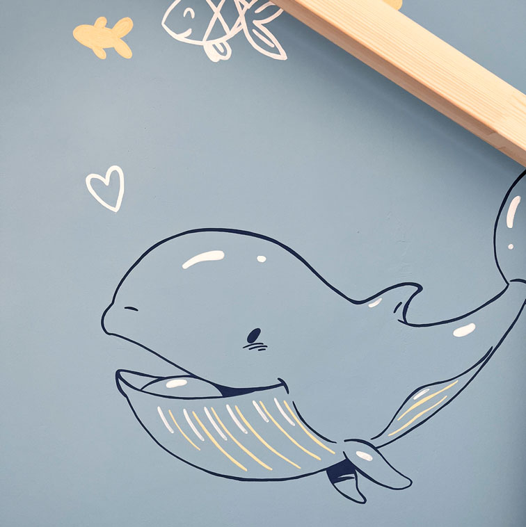 détail d'une fresque murale pour enfant