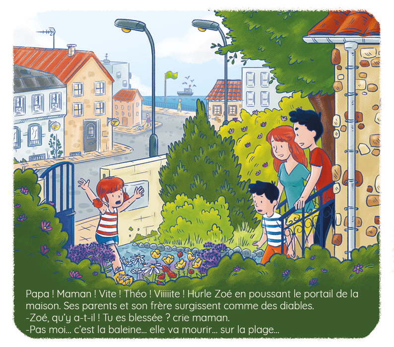 illustration pour le livre pour enfant Zoë et la baleine